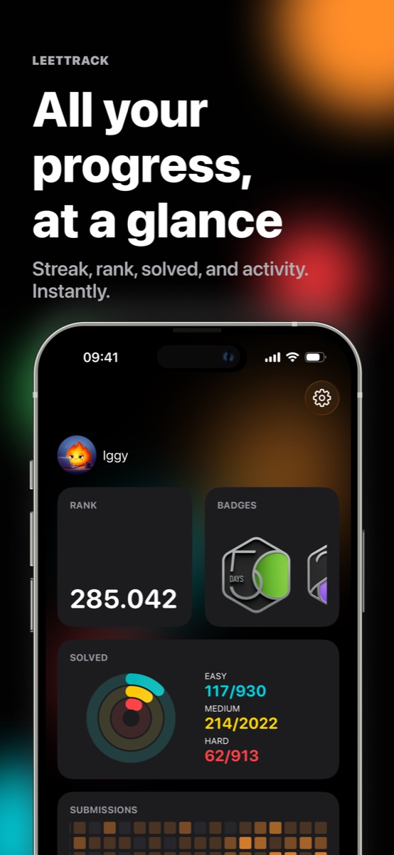 LeetTrack dashboard overview