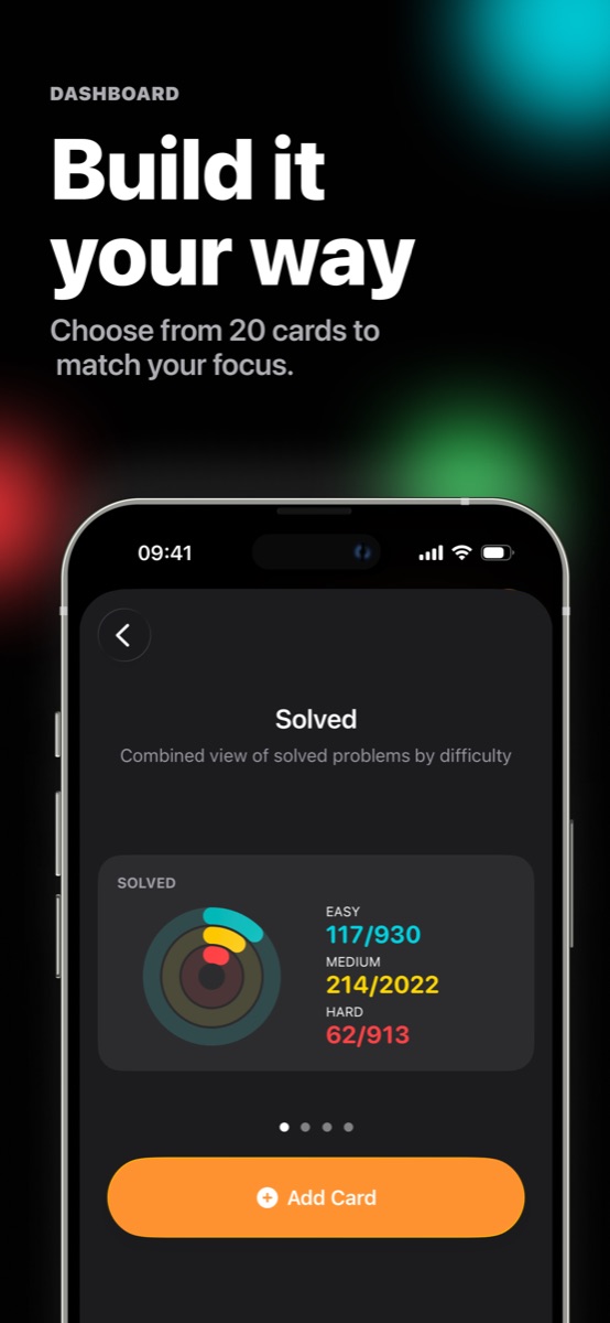 LeetTrack customizable dashboard